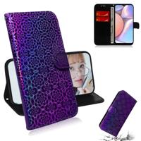 Voor Galaxy A10s effen kleur kleurrijke magnetische Buckle horizontale Flip PU lederen draagtas met houder & kaartsleuven & portemonnee & Lanyard (paa