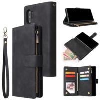 Voor Galaxy Note 10 + multifunctionele retro Frosted horizontale Flip lederen draagtas met kaartsleuf & houder & rits portemonnee & foto frame & Lanya