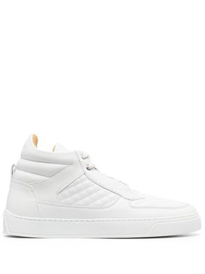 Leandro Lopes baskets montantes à design matelassé - Blanc