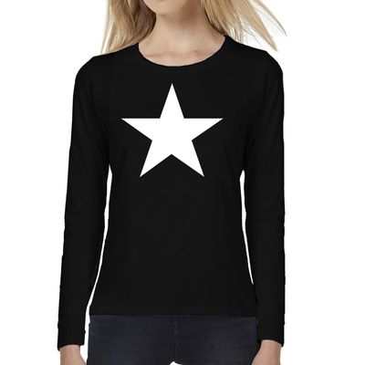 Ster t-shirt long sleeve zwart voor dames