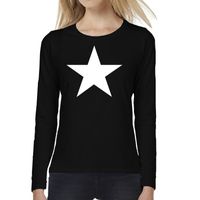 Ster t-shirt long sleeve zwart voor dames
