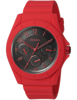 Horlogeband (Band + Kastcombinatie) Fossil FS5289 Onderliggend Silicoon Rood 22mm