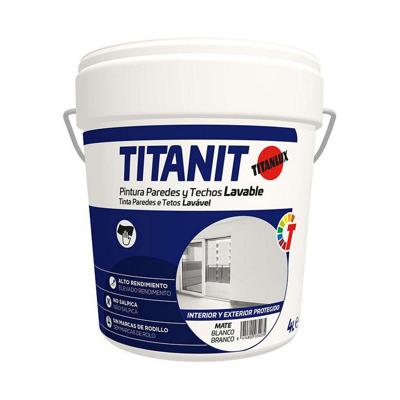 Verf Titanlux Titanit 029190004 Plafond Muur Wasbaar Wit Mat 4 L