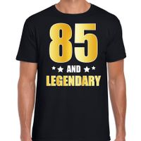 85 and legendary verjaardag cadeau t-shirt goud 85 jaar zwart voor heren