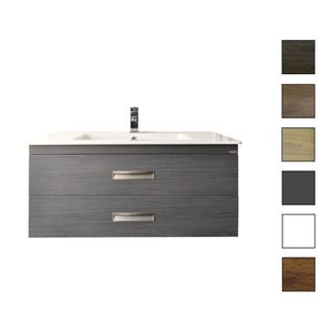 Badkamermeubelset Sanicare Q3 2 Soft-Close Laden 90 cm Hoogglans Wit (spiegel optioneel)