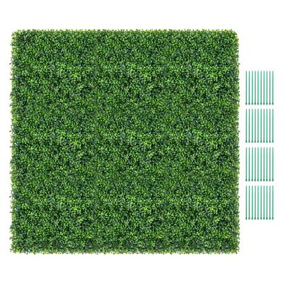 Verpakking van 12 Kunstmatige Buxuspanelen Muurhaagpanelen 50 x 50 cm Kunstmatige Polyethyleen Haag voor Binnen Buiten