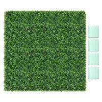 Verpakking van 12 Kunstmatige Buxuspanelen Muurhaagpanelen 50 x 50 cm Kunstmatige Polyethyleen Haag voor Binnen Buiten