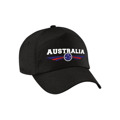 Australie / Australia land supporters petje - zwart - Volwassenen - Baseballcap - Sport - vlag thema