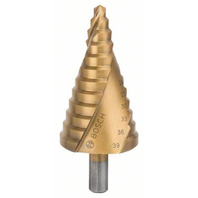 Bosch Accessories 2608587431 HSS Getrapte boor 6 - 39 mm TiN Gezamenlijke lengte 93.5 mm 3 vlakken schacht 1 stuk(s)