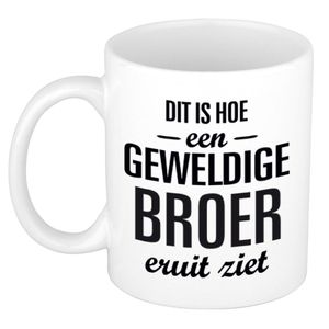 Geweldige broer cadeau mok / beker wit 300 ml   -