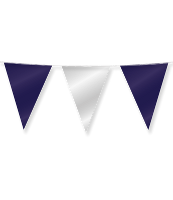 Folie Vlaggenlijn Donkerblauw/Zilver (10m)
