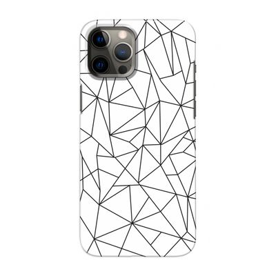 Geometrische lijnen zwart: Volledig geprint iPhone 12 Pro Max Hoesje