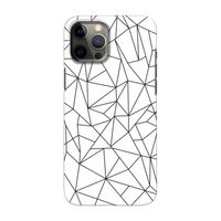 Geometrische lijnen zwart: Volledig geprint iPhone 12 Pro Max Hoesje