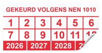 Keuringssticker gekeurd volgens NEN 1010 rechthoek 50 x 25 mm - 100 stuks (op rol)