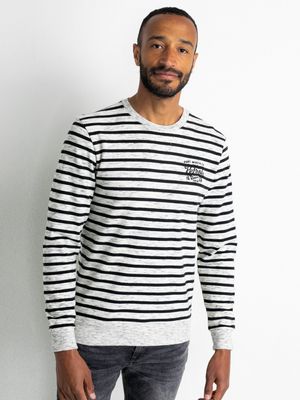 31% korting - Petrol Industries Heren Gestreepte sweater Old Wit - XL 31% korting - Petrol Industries Heren Gestreepte sweater Old Wit - XL