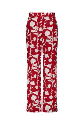 Marilon flower trousers - ruby red/ecru - 13660