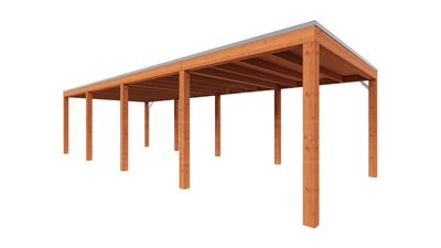 Trendhout Overkapping Palermo 965x370 cm- Plat dak- Hout- Trendhout