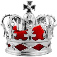 Mini konings kroontje op clip zilver van 8 cm   -