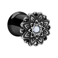 Black Double Flared Tunnel Chirurgisch staal 316L Tunnels & Plugs - thumbnail