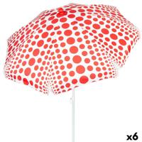 Strandparasol Aktive Rood 200 x 205 x 200 cm (6 Stuks)