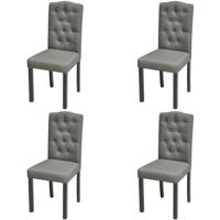 Eetkamerstoelen 4 st stof grijs