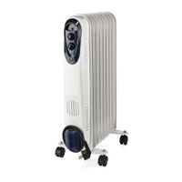 Nedis HTOI30WT9 Mobiele Olieradiator 800 / 1200 / 2000 W 9 Vinnen Instelbare Thermostaat 3 Warmte Standen Omvalpreventie Wit