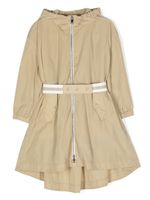 Moncler Enfant imperméable ceinturée à logo imprimé - Tons neutres