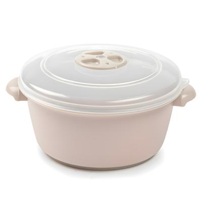 Plasticforte Magnetronschaal met deksel/ventiel - 1L - beige - kunststof - BPA vrij Plasticforte Magnetronschaal met deksel/ventiel - 1L - beige - kunststof - BPA vrij