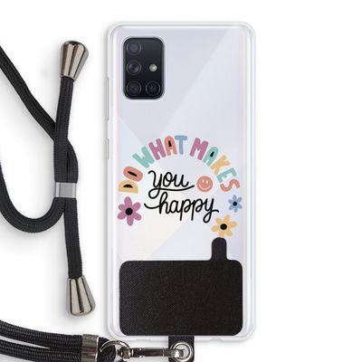 Happy days: Samsung Galaxy A71 Transparant Hoesje met koord