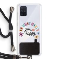 Happy days: Samsung Galaxy A71 Transparant Hoesje met koord