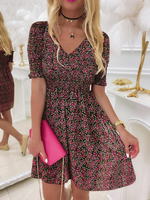 Bloemen Casual Kort mouw Jurken - thumbnail