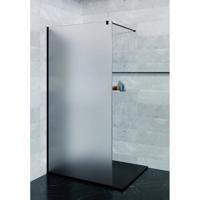 Inloopdouche SaniClear Blurred | 80x200 cm | Nano | Matglas | Mat zwart beslag