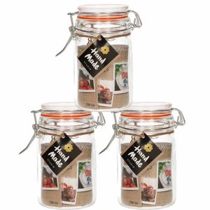 4x Weckpotten/inmaakpotten 250 ml 12 cm met beugelsluiting