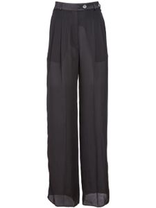 Fleur Du Mal pantalon ample en soie - Noir