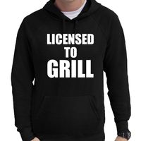 Barbecue cadeau hoodie Licensed to grill zwart voor heren - bbq hooded sweater 2XL  - - thumbnail
