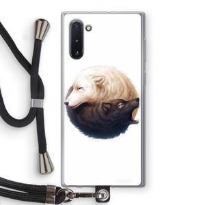 Yin Yang Wolves: Samsung Galaxy Note 10 Transparant Hoesje met koord
