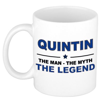 Quintin The man, The myth the legend cadeau koffie mok / thee beker 300 ml
