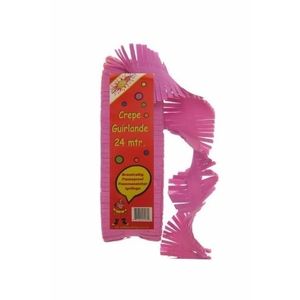 Feestartikelen Roze crepe papier slinger 24 m.