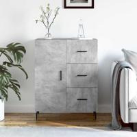 Dressoir 69,5x34x90 cm bewerkt hout betongrijs - thumbnail