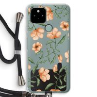 Peachy flowers: Pixel 5 Transparant Hoesje met koord