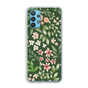 Botanical green sweet flower heaven: Samsung Galaxy A32 4G Transparant Hoesje