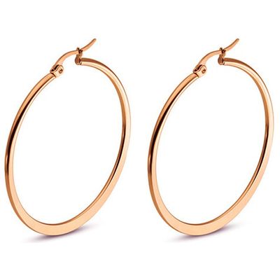 Hoop Oorringen Cilla Jewels Edelstaal Rose-60mm