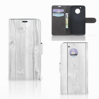 Motorola Moto G5 Book Style Case White Wood - thumbnail
