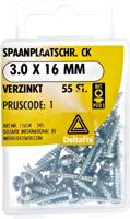 Spaanpl.schr. ck 3.0x16mm 55st - Deltafix