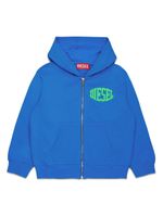 Diesel Kids hoodie en coton à logo imprimé - Bleu