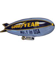Goodyear Zeppelin Emaille Bord - 100 x 45 cm