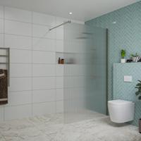 Fortifura Galeria inloopdouche - 120x200cm - ribbelglas - wandarm - Geborsteld Gunmetal PVD SW797953/SW797907
