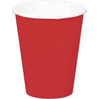 Folat Feest drinkbekers - 8x stuks - rood - papier - 350 ml - verjaardag/party