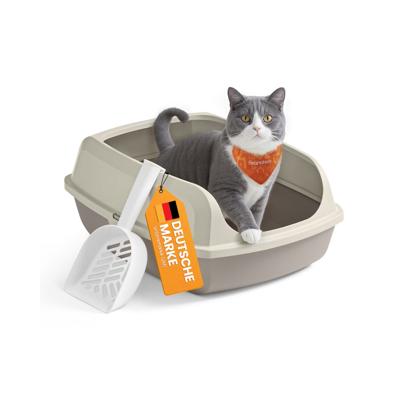 Open kattenbak met hoge randen en handige schep, XL(50,5 x 37,5 x 19,5 cm)