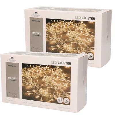 Anna's Collection Clusterverlichting - Set van 2x stuks - warm wit - 1152 leds - 11M